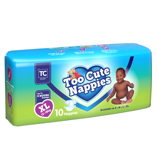 Picture of Too Cute Nappies 10s - Size XL (12-18Kg)