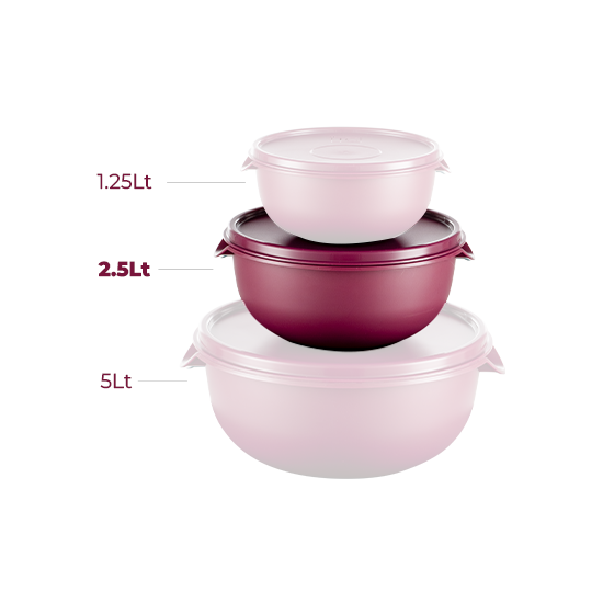 Bowl W/Lid 2.5Lt - Cherry - PS214