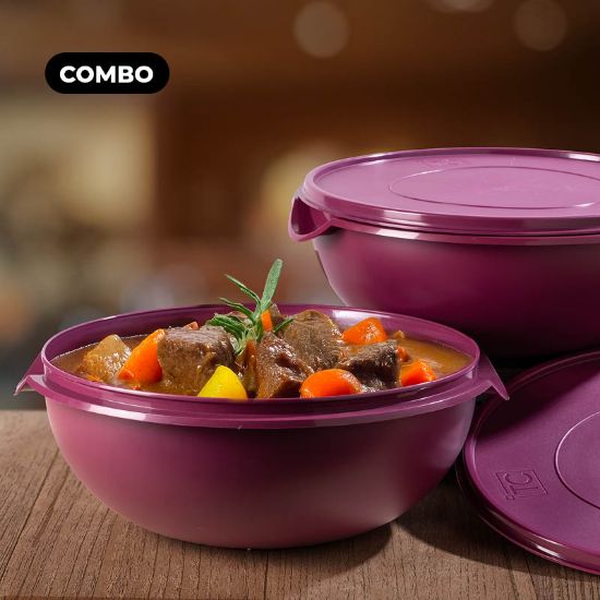 Picture of (PS215 + PS215) (2) Bowls With Lids 10Lt - Cherry