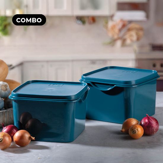 Picture of (PS190 + PS190) (2) Square Food Storage 3Lt Teal